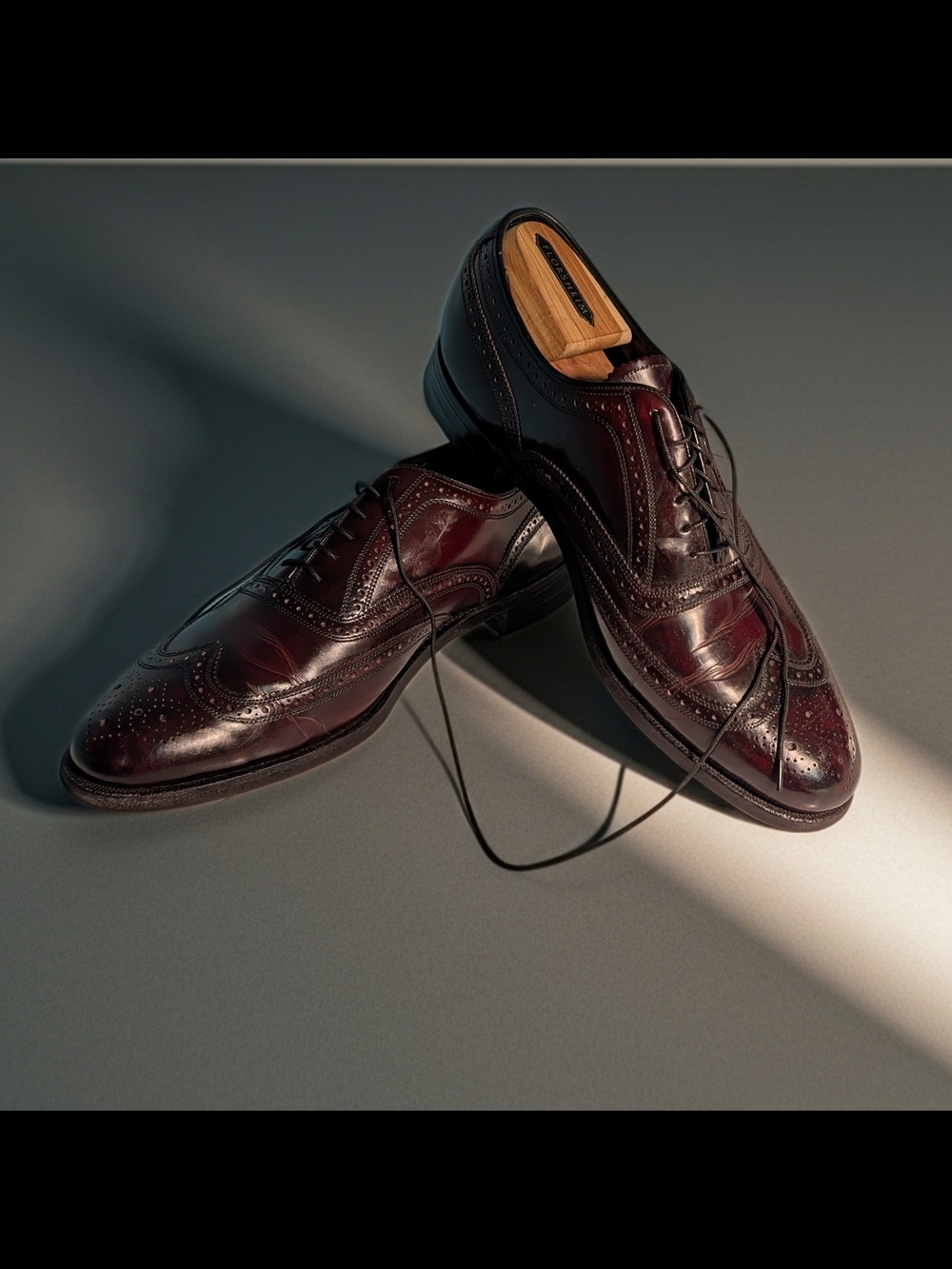 Vintage Florsheim Men's Burgundy Imperial Wingtip Oxfords Size 11